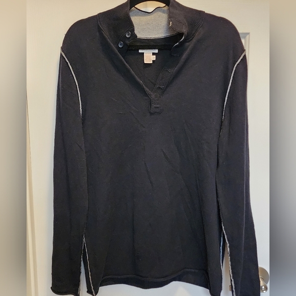 Carbon 2 Cobalt Men's Gloaming Sweater Size Medium Cotton Cashmere Blend Black - Picture 1 of 7